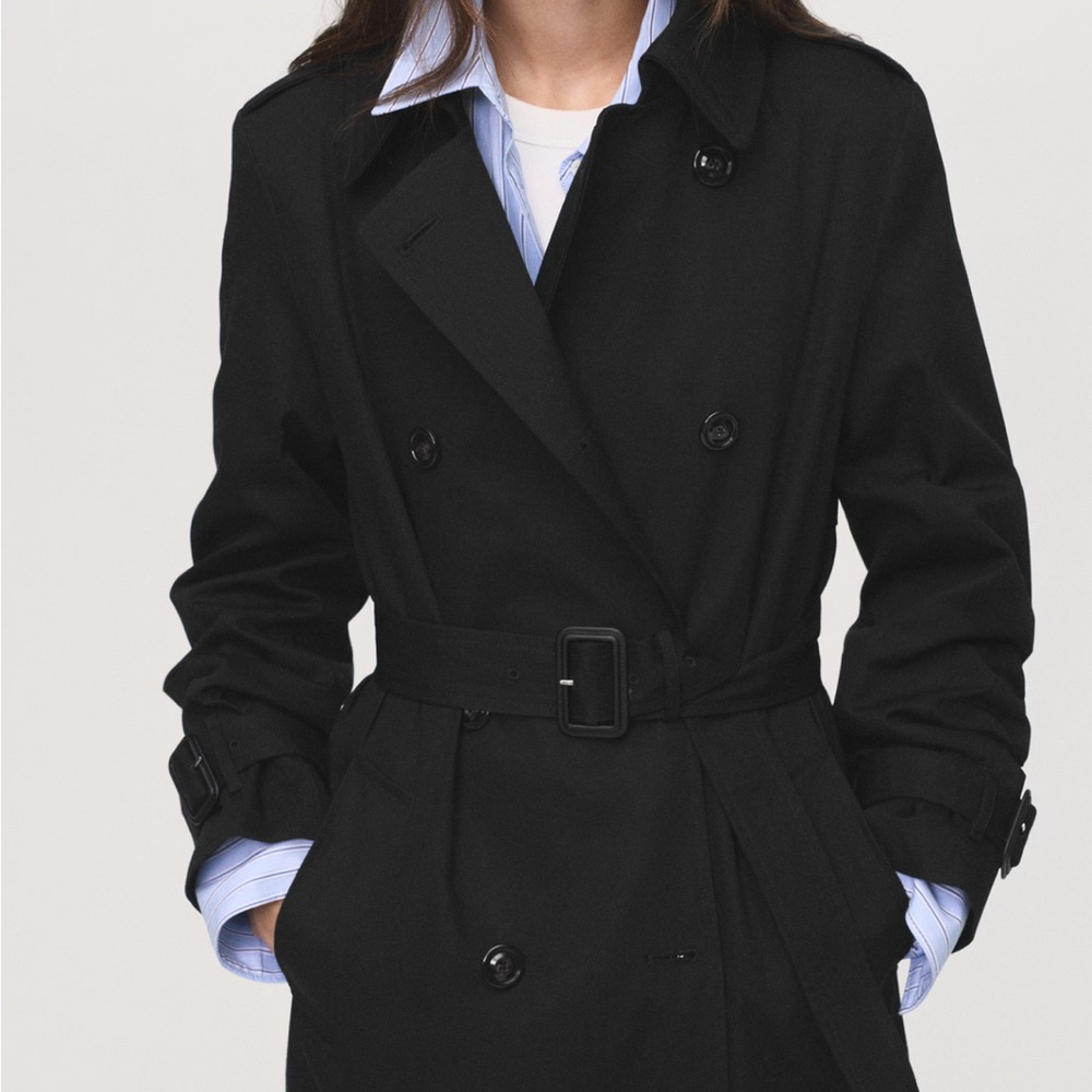 Mango Elegant Black Trench Coat